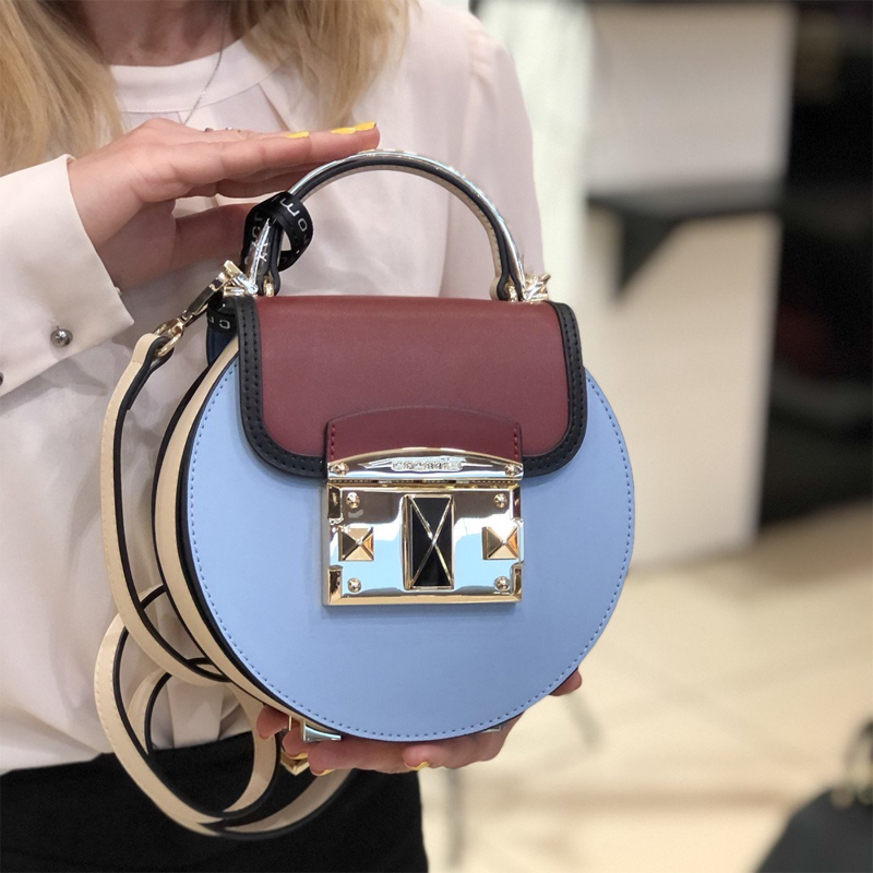 Cromia - круглая женская кожаная сумка малышка кросс-боди